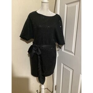 Bird by Juicy Couture Black Sequin Batwing Sleeve Mini Dress Size S
